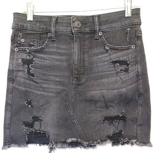 AE Black Stretch Denim Skirt